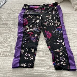 Lularose Rise. Floral Print high waist medium impact fitness tight